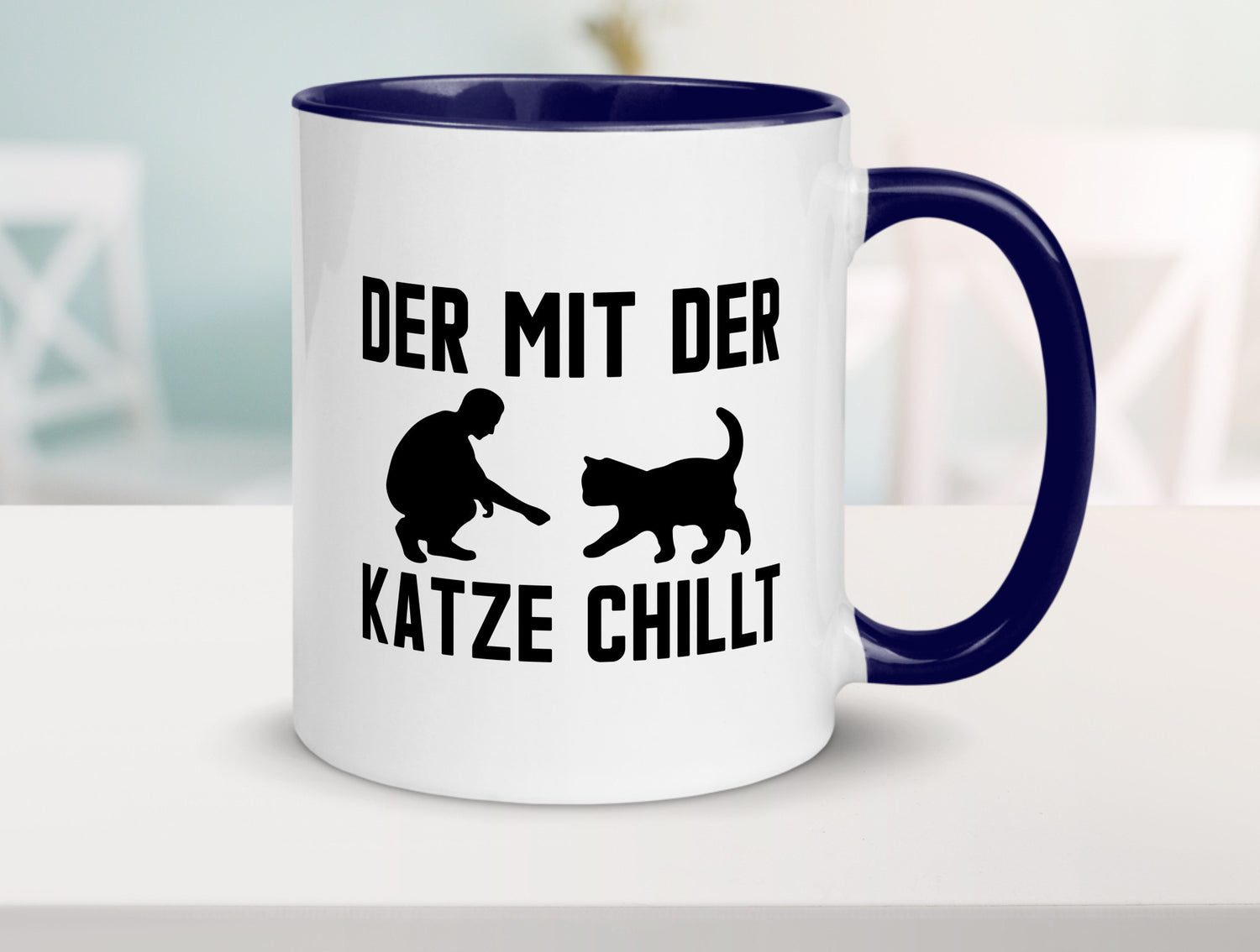 Mit der Katze | Chillen Katzenliebhaber Tierfreund lustiger Spruch Geschenk