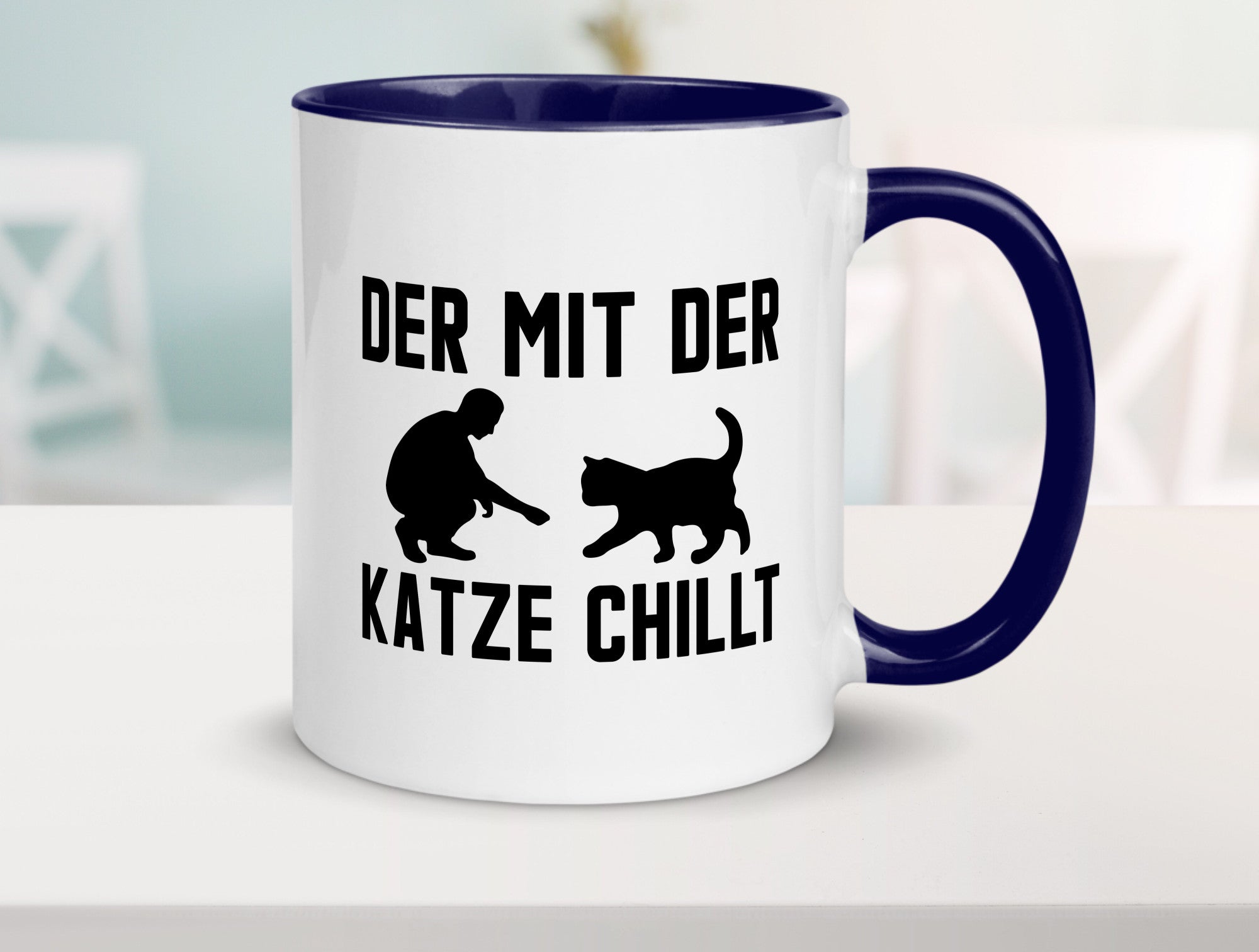 Mit der Katze | Chillen Katzenliebhaber Tierfreund lustiger Spruch Geschenk