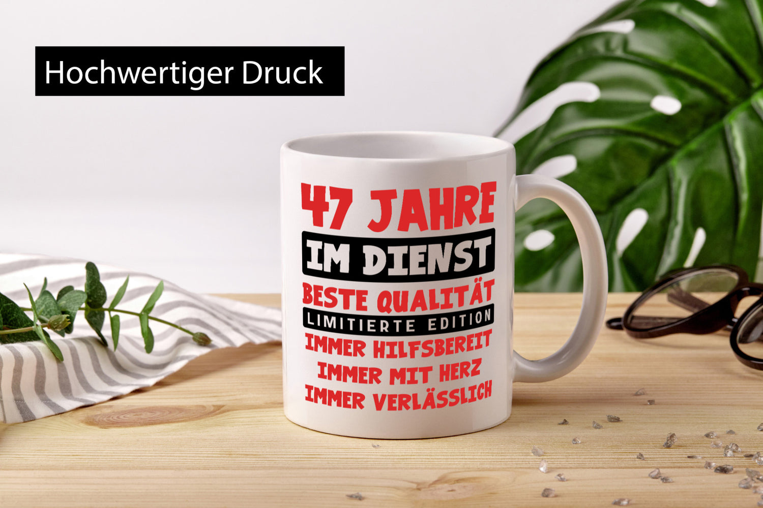 47 Jahre im Dienst | Jubiläum Arbeit v9 Humor Kollegen Büro Geschenkidee Tasse