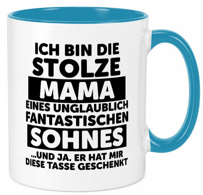 Stolze Mama | Fantastischer Sohn Beste Humor Familie Geschenkidee Tasse