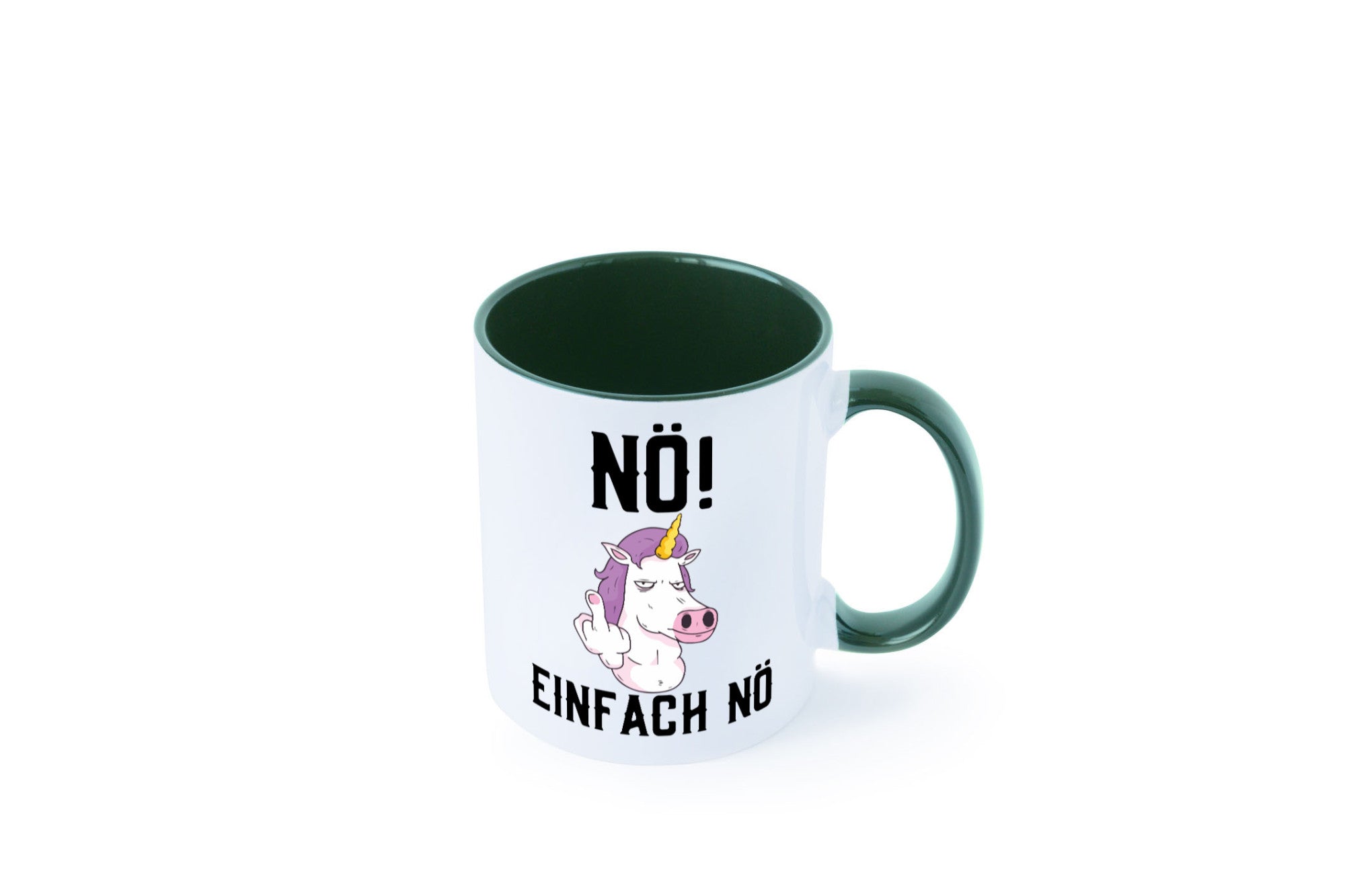 Einfach Nö | Keinen Bock Einhorn Mittelfinger Comic Geschenkidee Humor Tasse