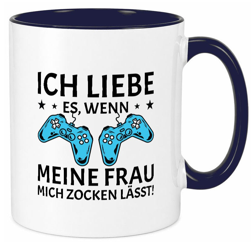 Ich liebe es zu zocken | Controller Sterne lustiger Spruch Geschenk Humor Tasse