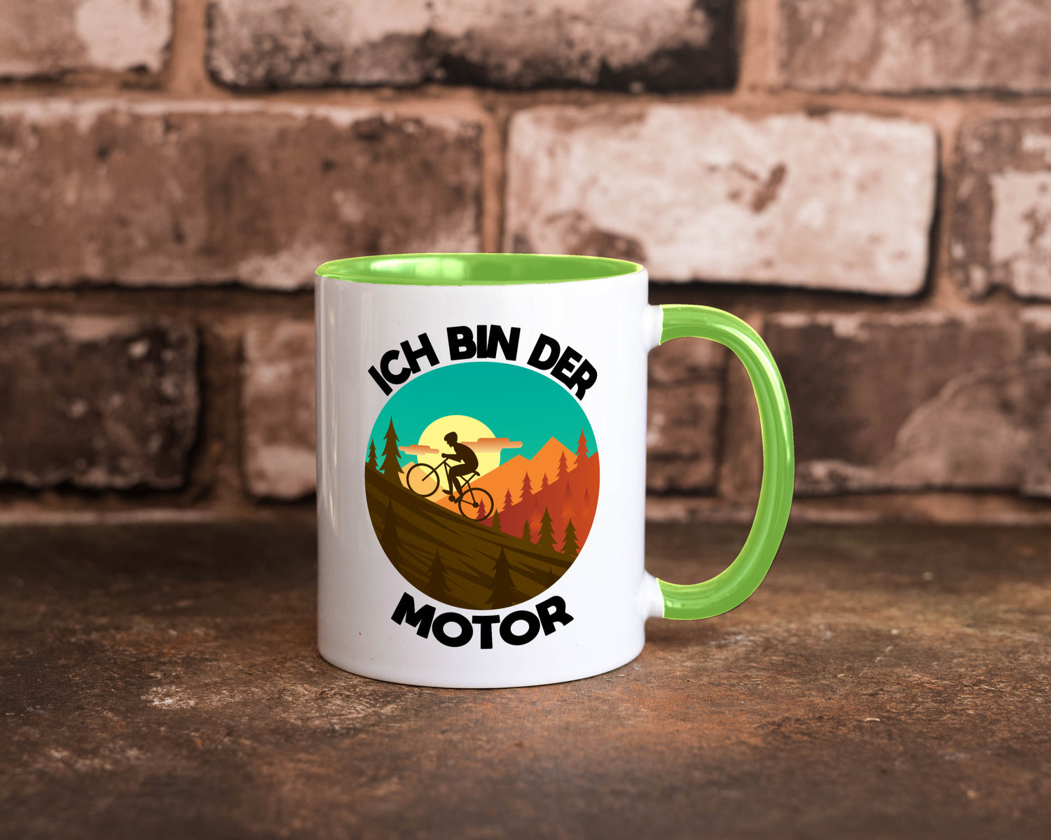 Ich bin der Motor | Mountainbiking Fahrrad Berge Geschenkidee Humor Tasse