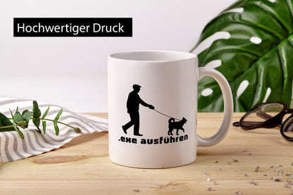 Exe ausführen | Echse Programmierer Informatiker Nerd Humor Geschenkidee Tasse