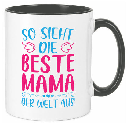 Beste Mama der Welt | Herzchen Geschenk Familie Geschenkidee lustiger Spruch Tasse