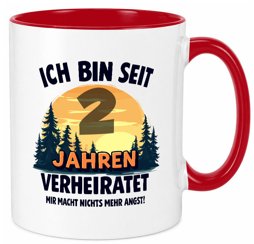 Ich bin Verheiratet | 2. Hochzeitstag Ehepaar lustiger Spruch Geschenk Humor Tasse