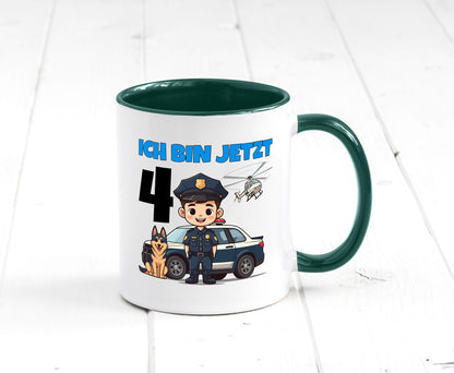 4. Geburtstag | 4 Jahre Polizei Kind Polizeiauto Humor Geschenkidee Tasse