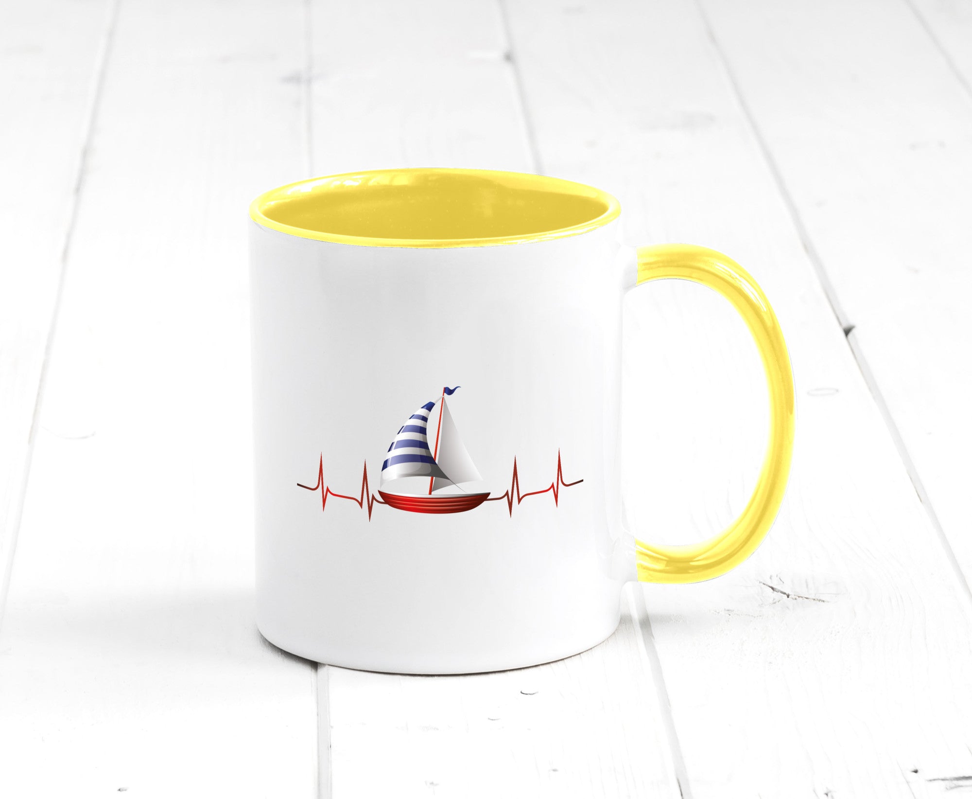 Segelboot Herzschlag | Segler segeln Boot Kapitän Geschenk Humor Geschenkidee