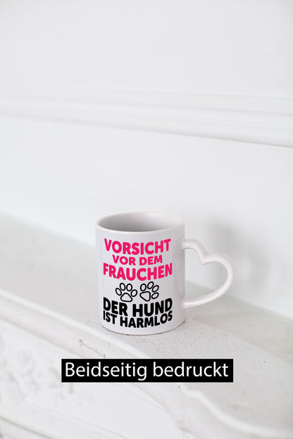 Vorsicht vor dem Frauchen der Hund ist Harmlos | Geschenk Tierliebhaber Humor
