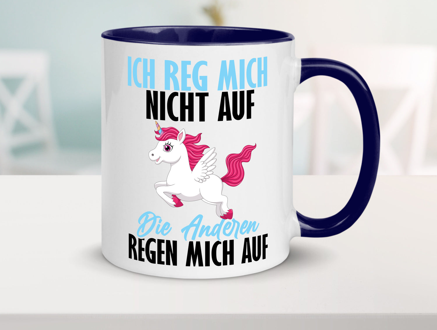Ich reg mich nicht auf lustiger Spruch Geschenk Humor Geschenkidee Tasse