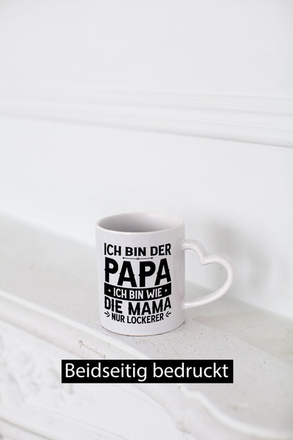 Papa wie Mama, nur lockerer | Sterne Pfeile Geschenkidee Familie Humor Tasse
