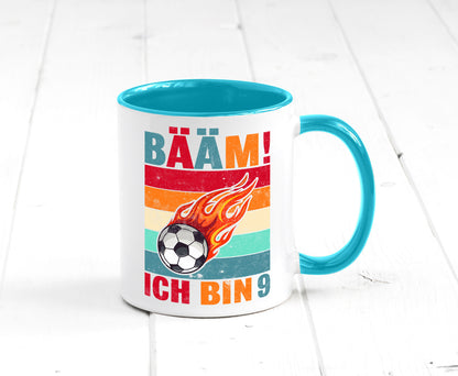 9. Geburtstag | Bääm ich bin 9 Fußball Geschenkidee Humor Tasse