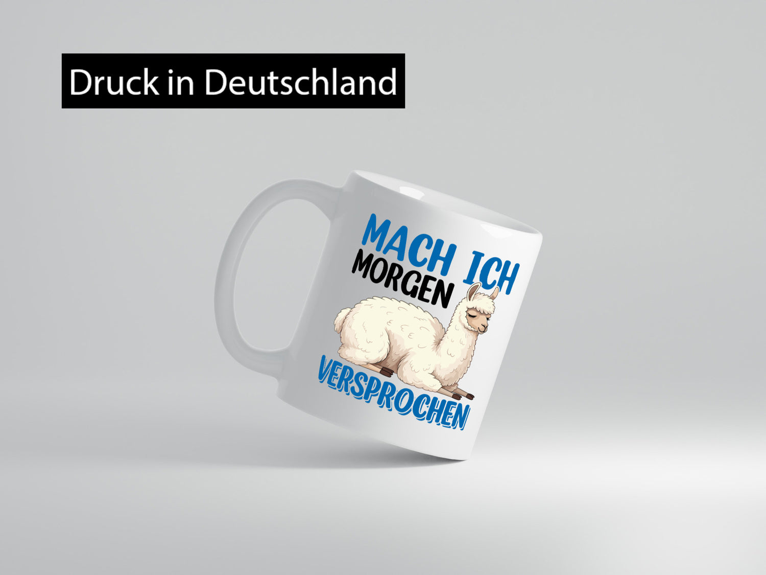 Mach ich morgen Versprochen | Lama Faul lustiger Spruch Geschenk Humor
