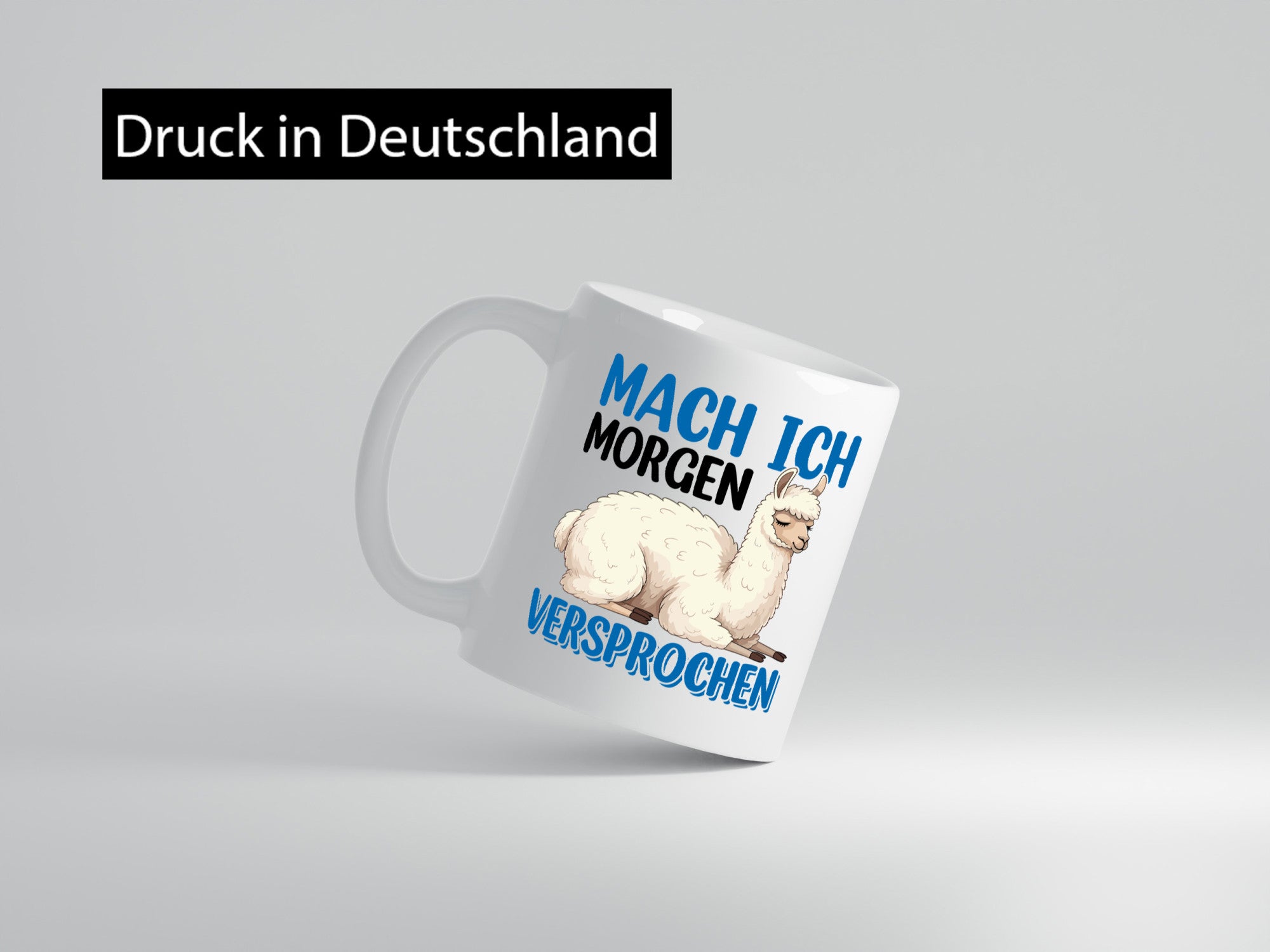 Mach ich morgen Versprochen | Lama Faul lustiger Spruch Geschenk Humor
