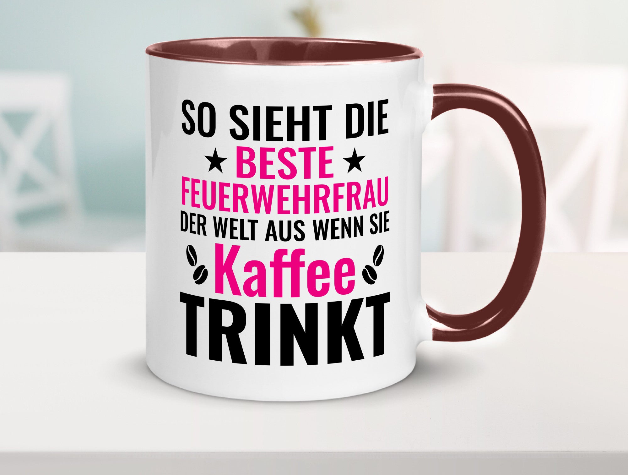 Kaffee trinkt: Feuerwehrfrau | Feuerwehr Geschenkidee Humor Tasse