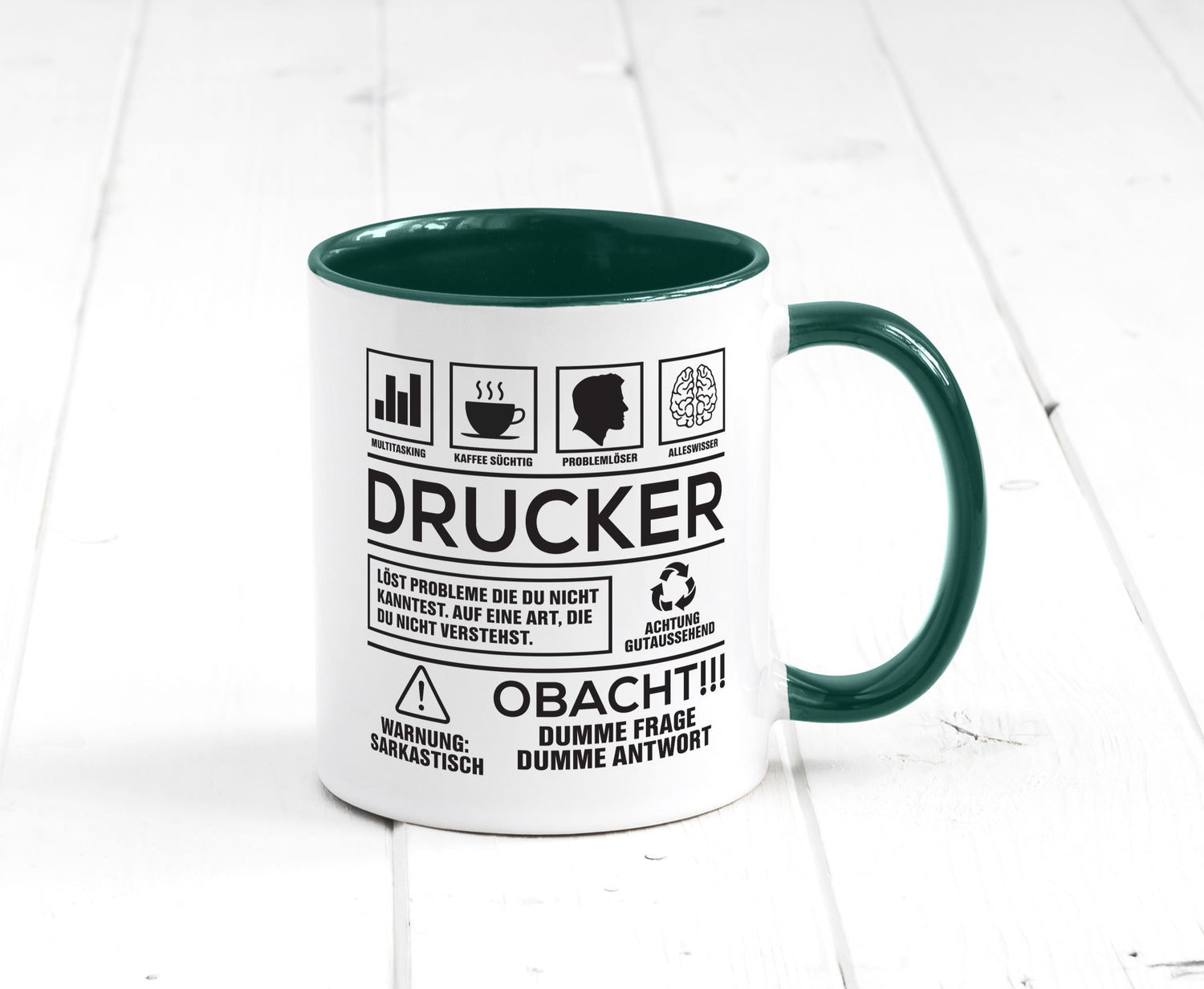 Achtung Probleme Drucker | Druckerei Print Medien Humor Geschenkidee Tasse