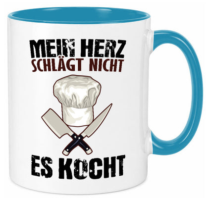 Mein Herz kocht Humor Geschenkidee Tasse