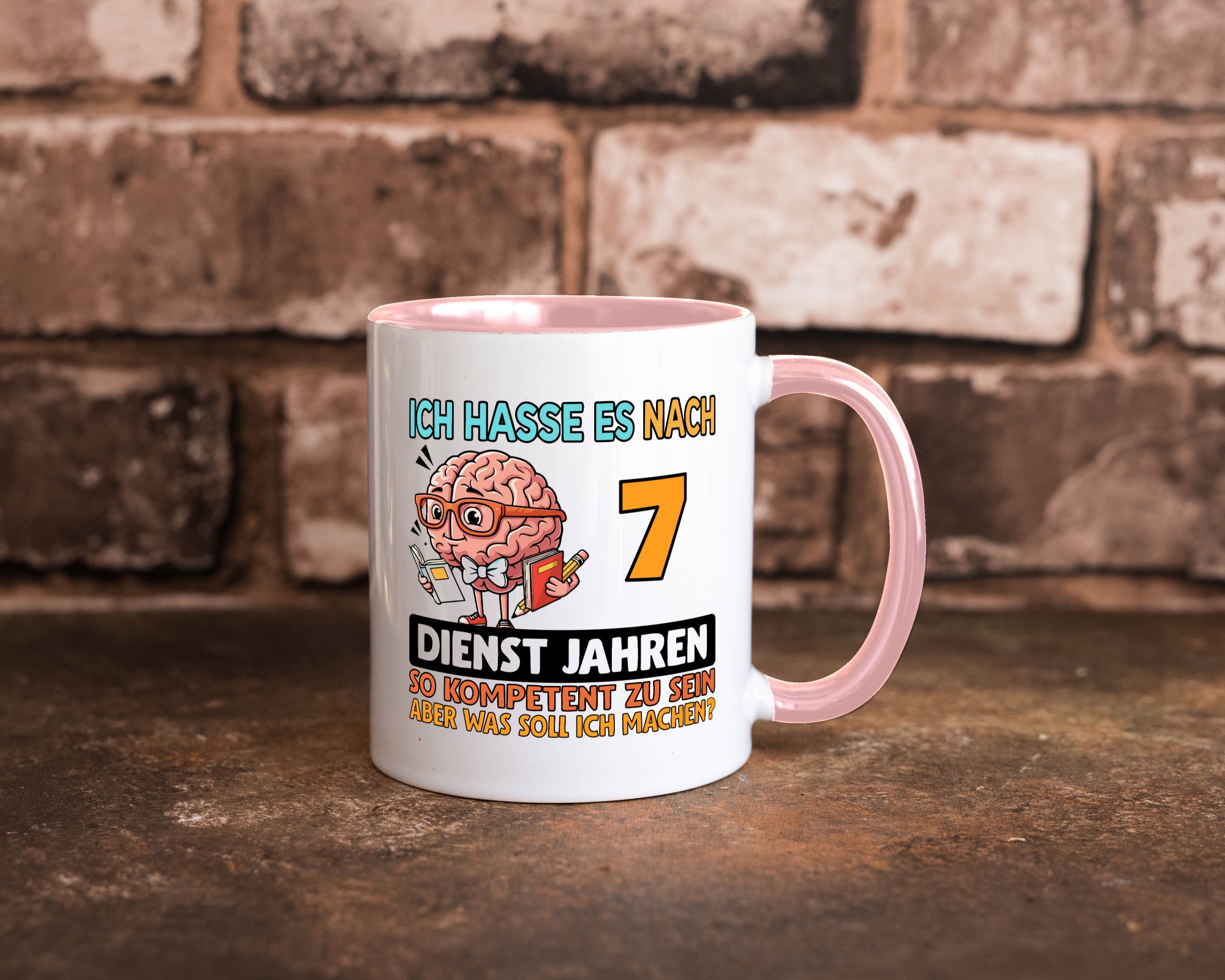 7 Dienstjahre | Arbeit Kompetent lustig Kollegen Büro Geschenk Tasse