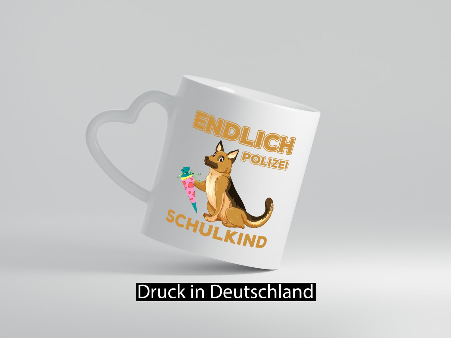 Endlich Schulkind | Tasse Einschulung Polizei Hund lustiger Spruch Geschenk