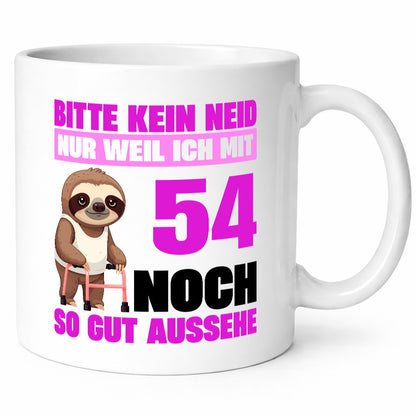 54. Geburtstag | Bitte kein neid Faultier 54 Jahre lustiger Spruch Geschenk