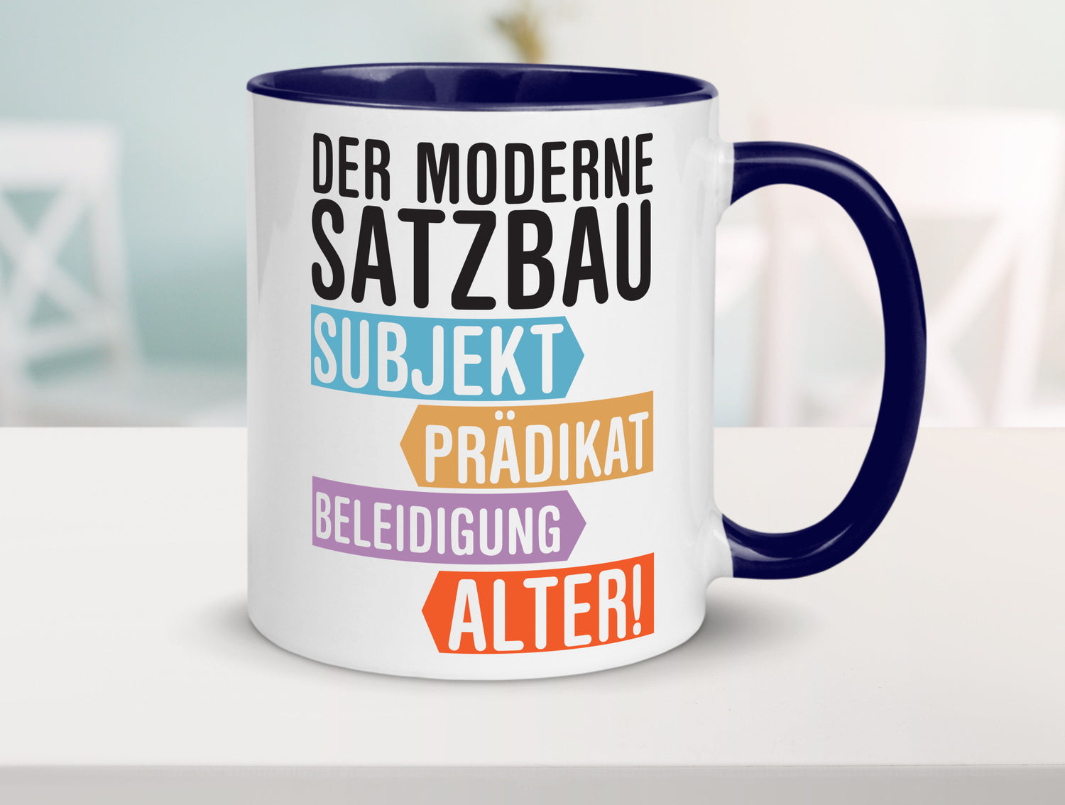 Moderner Satzbau | Lehrer Lehrerin Kollege lustig Arbeit Kollegen Büro Geschenk