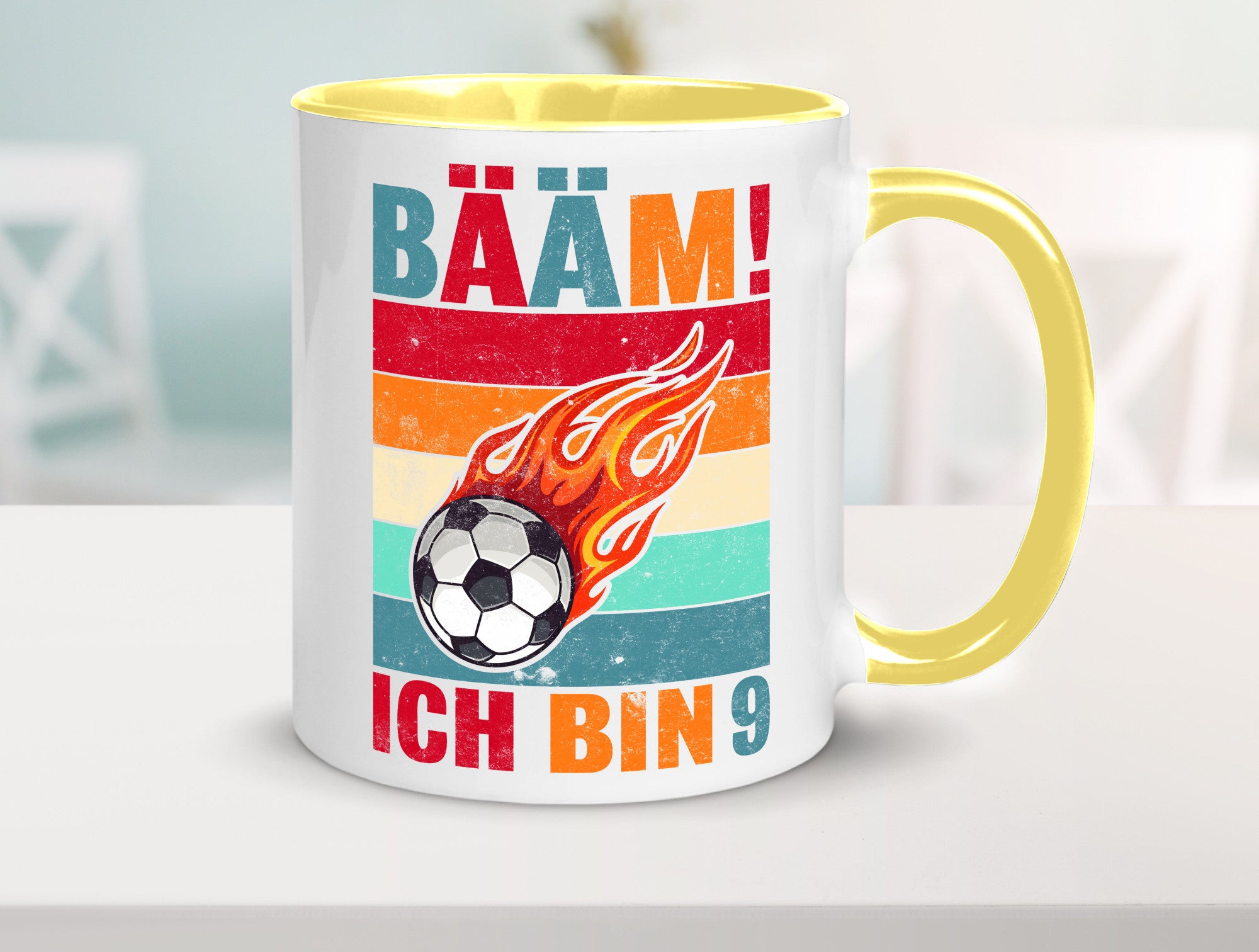 9. Geburtstag | Bääm ich bin 9 Fußball Geschenkidee Humor Tasse