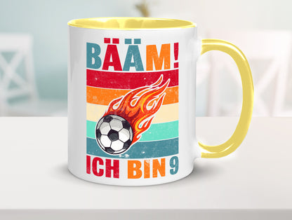 9. Geburtstag | Bääm ich bin 9 Fußball Geschenkidee Humor Tasse