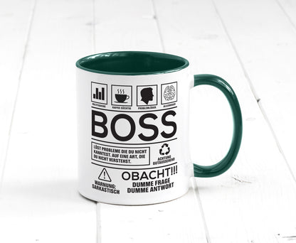 Achtung Probleme Boss | Führungskraft Vorgesetzter lustig Humor Geschenkidee Tasse