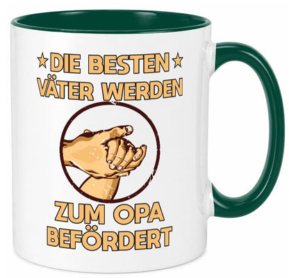 Besten Väter werden zum Opa befördert | Zwei Hände Geschenkidee Familie Humor Tasse