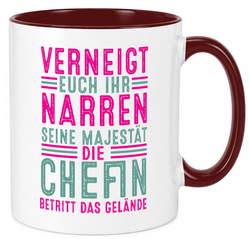 Verneigt euch: Chefin | Führungskraft Vorgesetzte v2 Humor Arbeit Kollegen Büro Tasse