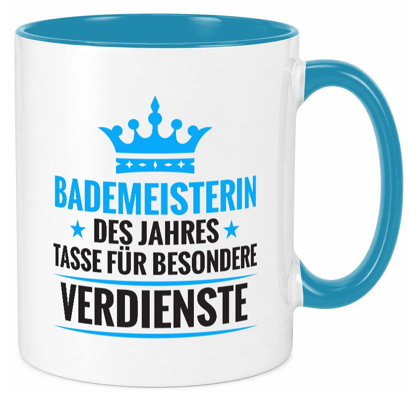 Besonderer Verdienst: Bademeisterin | Schwimmmeisterin lustiger Spruch Geschenk Tasse