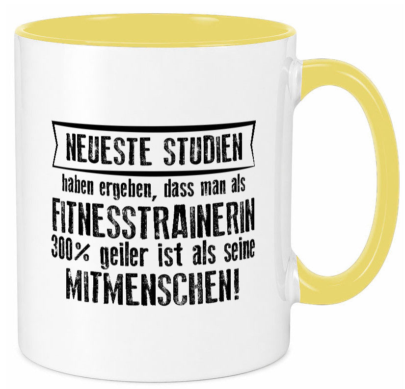 Neuste Studien: Fitnesstrainerin | Trainerin Sport lustig Humor Geschenkidee Tasse