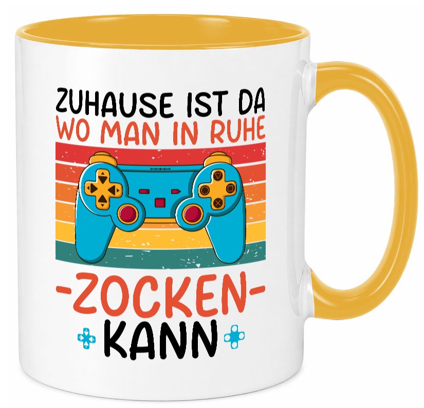 Zuhause ist da wo man in ruhe Zocken kann | Gamer Geschenk Humor Geschenkidee Tasse