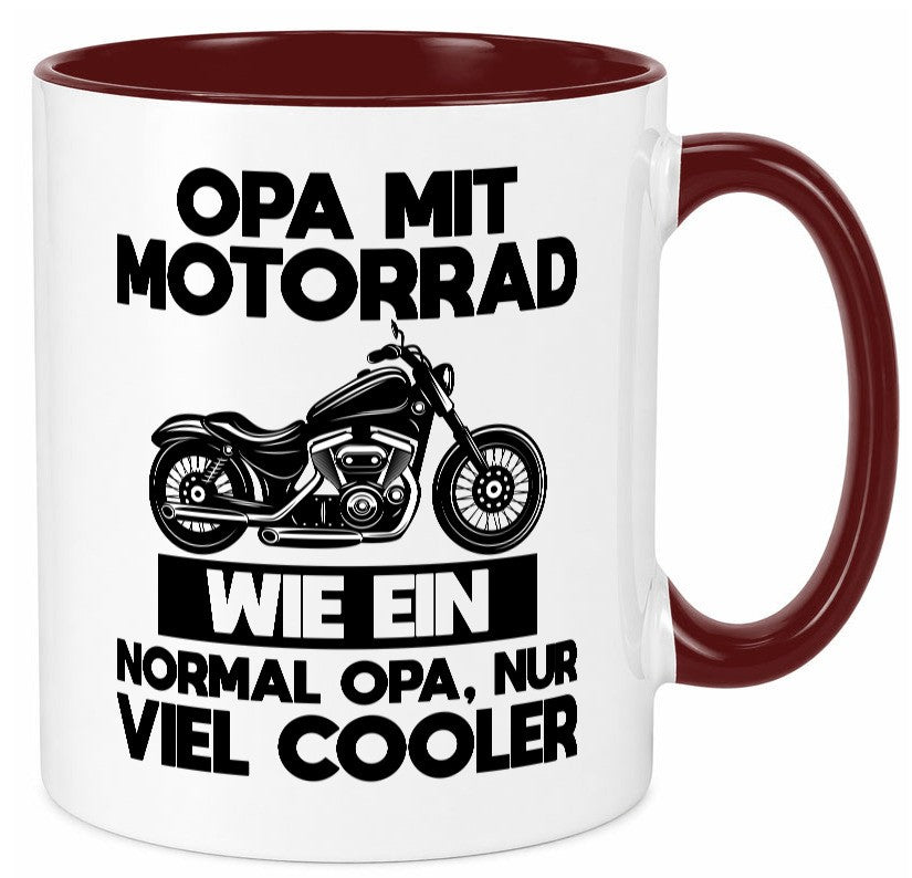 Opa mit Motorrad, viel cooler | Motorrad lustig Familie Geschenkidee Geschenk Tasse