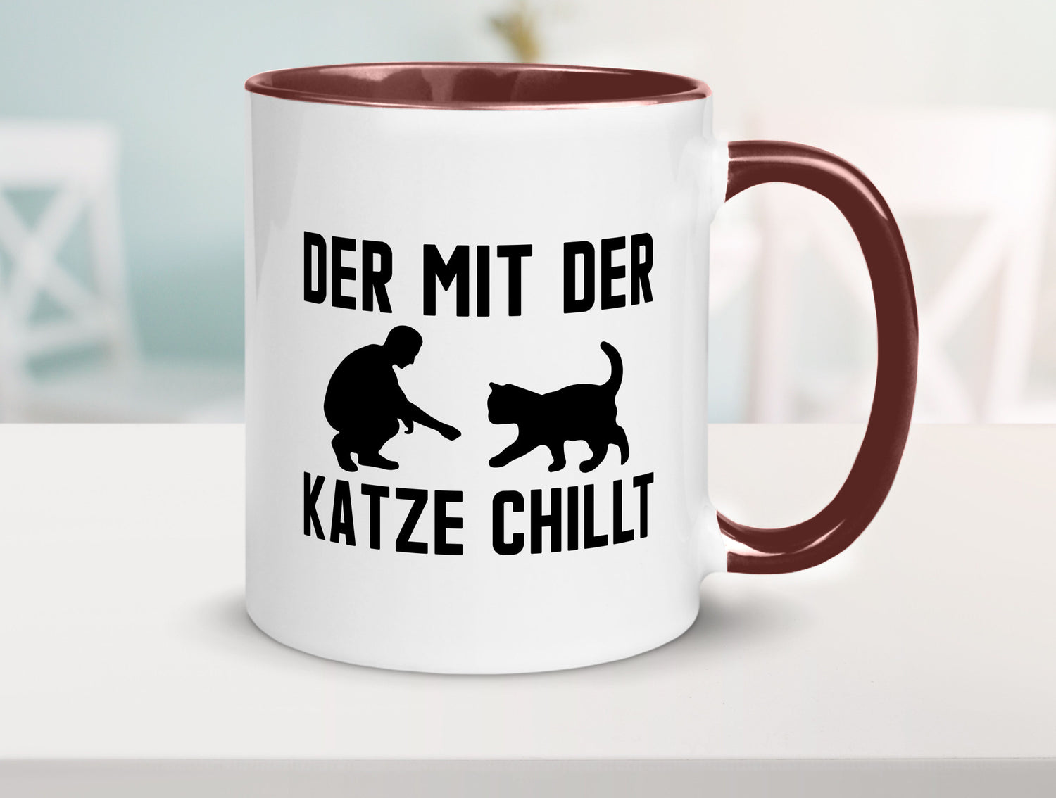 Mit der Katze | Chillen Katzenliebhaber Tierfreund lustiger Spruch Geschenk