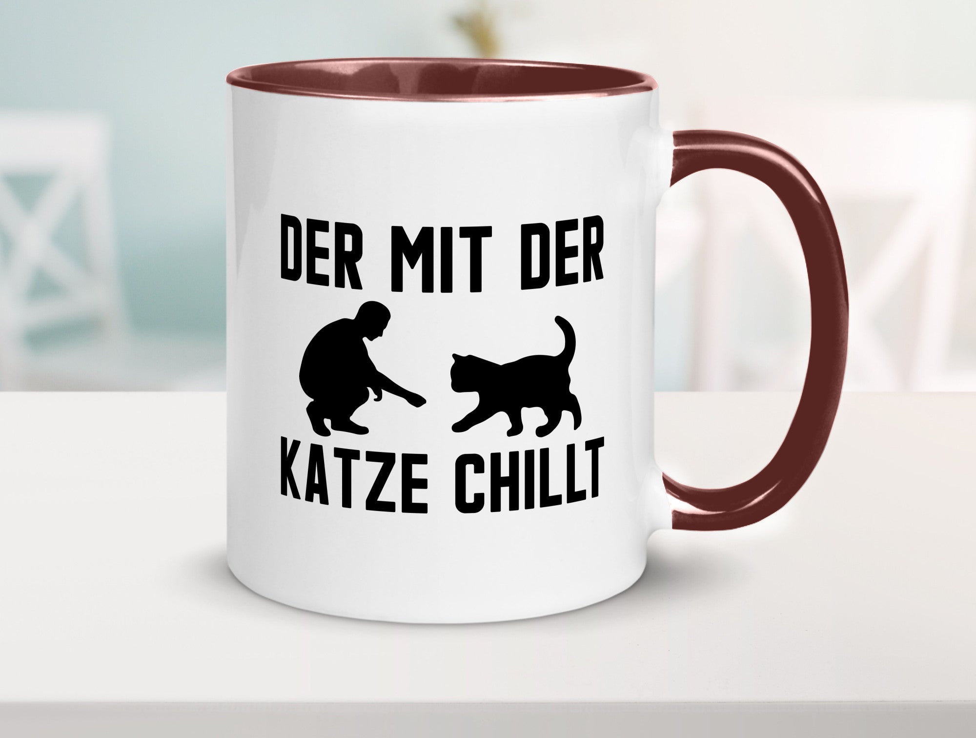 Mit der Katze | Chillen Katzenliebhaber Tierfreund lustiger Spruch Geschenk