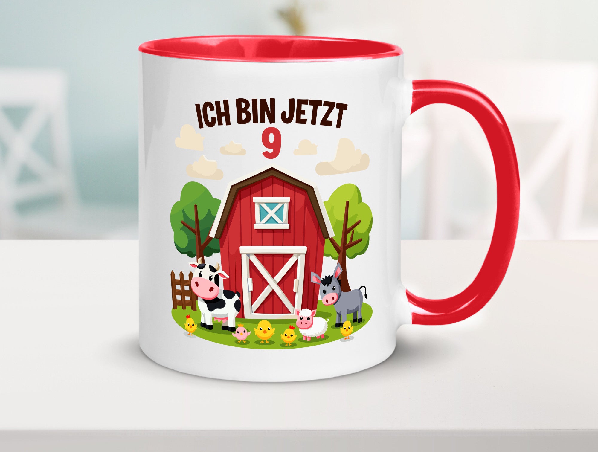 9. Geburtstag | 8 Jahre Bauernhof und Tiere Humor Geschenkidee Tasse