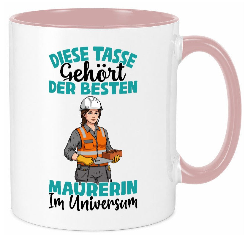 Im Universum: Maurerin | Bau Handwerkerin Geschenkidee Humor Tasse