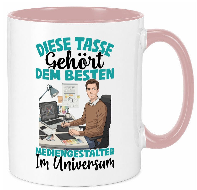 Im Universum: Mediengestalter | Medien Geschenk Humor Geschenkidee lustiger Tasse