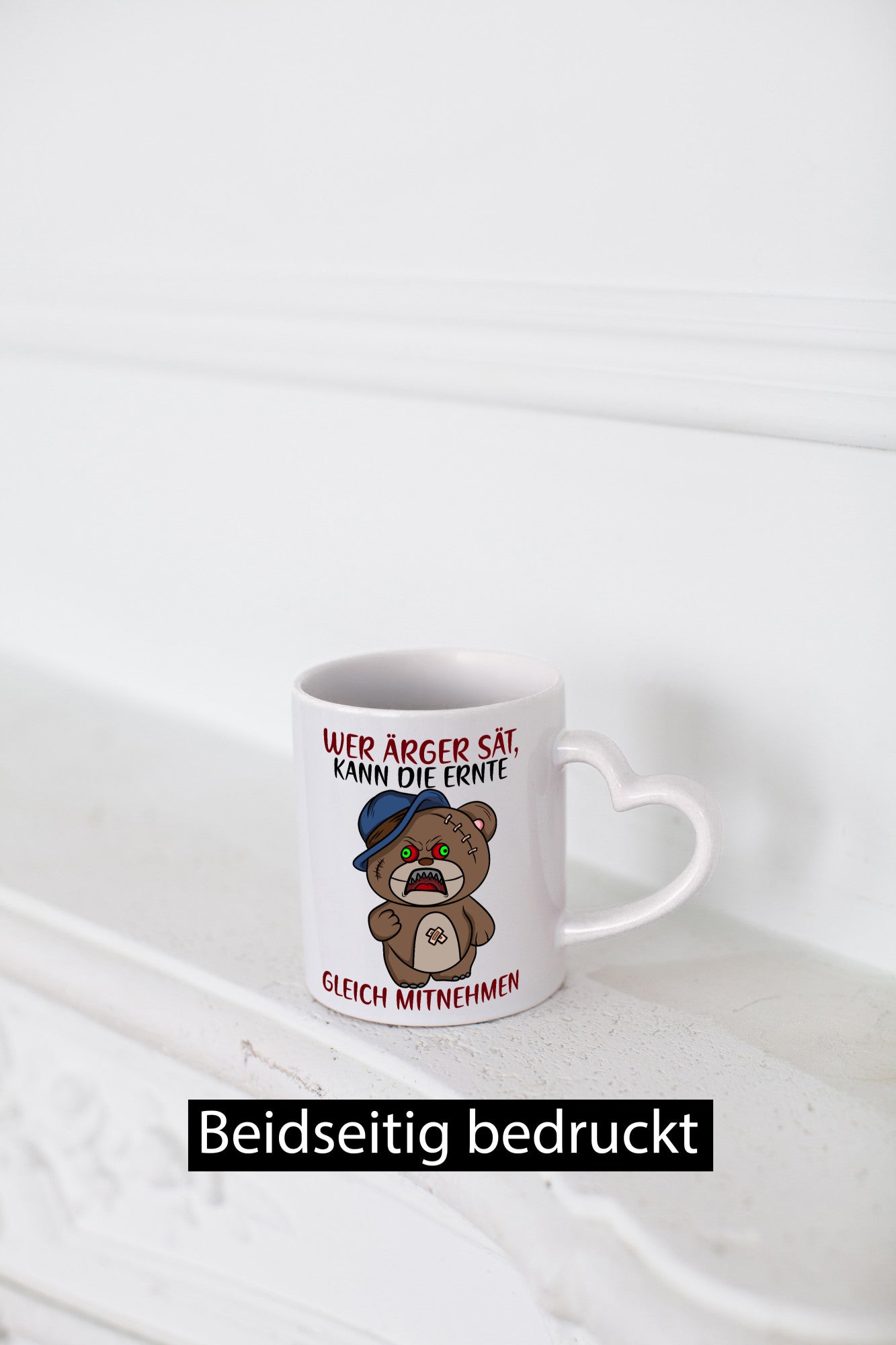 Wer Ärger sät | wütender Bär Comic frecher Spruch Humor Geschenkidee Tasse
