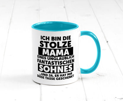 Stolze Mama | Fantastischer Sohn Beste Humor Familie Geschenkidee Tasse