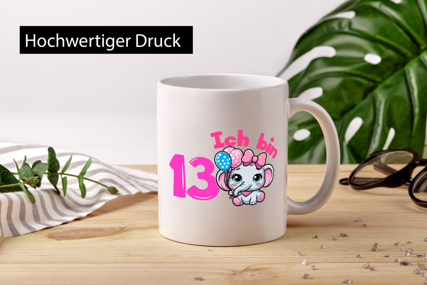 13. Geburtstag | 13 Jahre Elefant Mädchen lustig Geschenkidee Geschenk Tasse