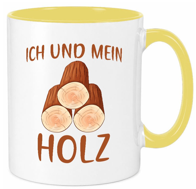 Ich und mein Holz | liebhaber Holzfäller lustiger Spruch Geschenk Humor Tasse