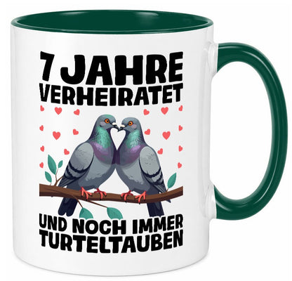 7 Jahre verheiratet | Turteltauben Ehe Ehepaar Geschenkidee Humor Tasse