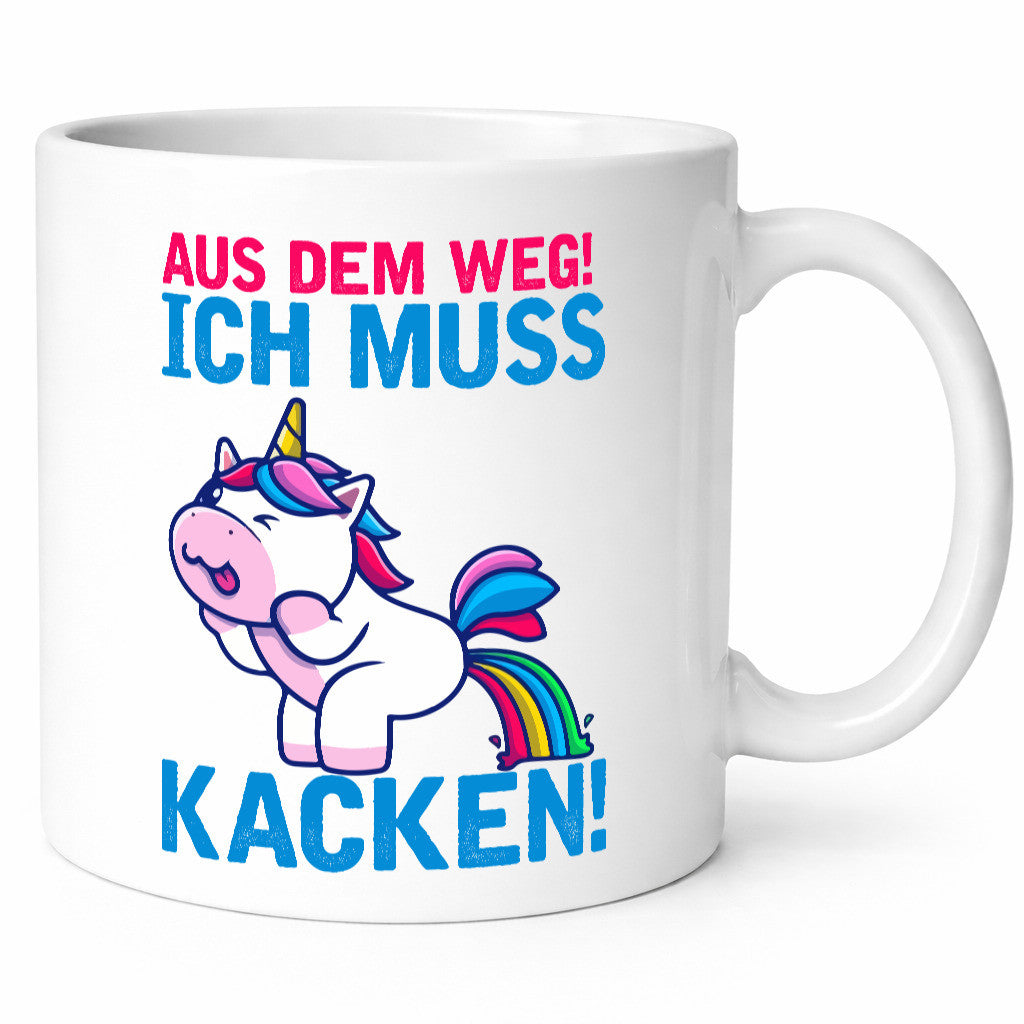Aus dem weg ich muss Kacken | Einhorn Pupsen lustig Humor Geschenkidee Geschenk