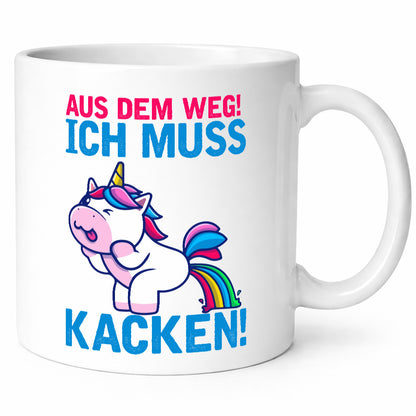 Aus dem weg ich muss Kacken | Einhorn Pupsen lustig Humor Geschenkidee Geschenk