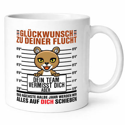 Glückwunsch zu deiner Flucht | Abschiedgeschenk v2 lustiger Spruch Geschenk