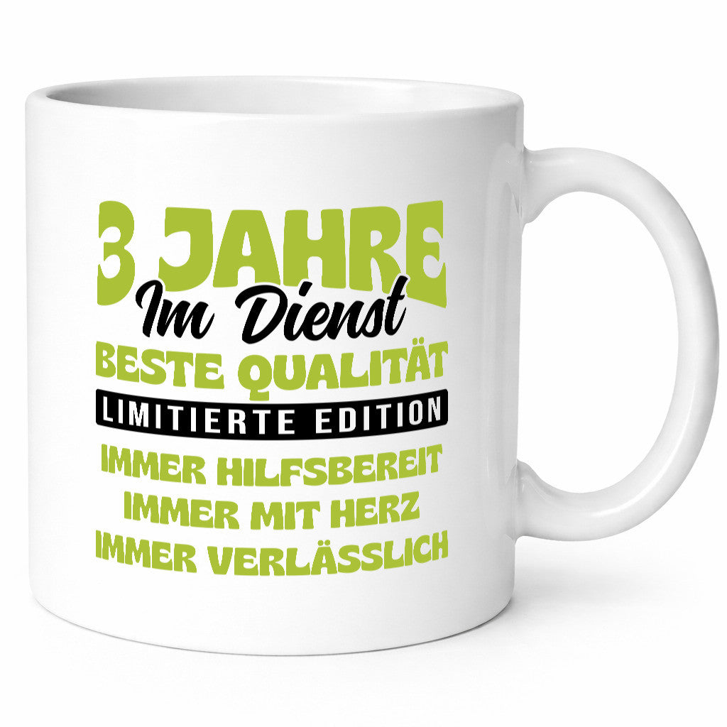 3 Jahre im Dienst | Jubiläum Arbeit v4 Humor Kollegen Büro Geschenkidee Tasse