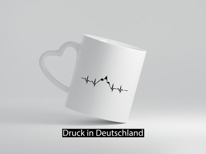 Herzschlag Berge | Bergmotiv Skifahren Ski Urlaub lustiger Spruch Geschenk