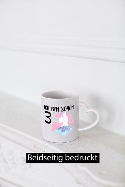 Ich bin schon 3 | 3. Geburtstag Kind Jährige Einhorn Geschenkidee Humor Tasse